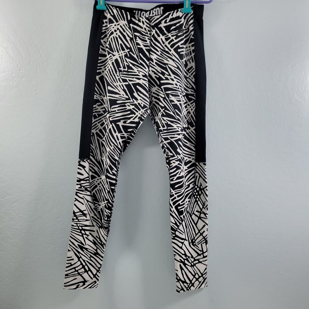 Nike Just Do It Black & White Geometric Print Leggings Size M 121722-0070